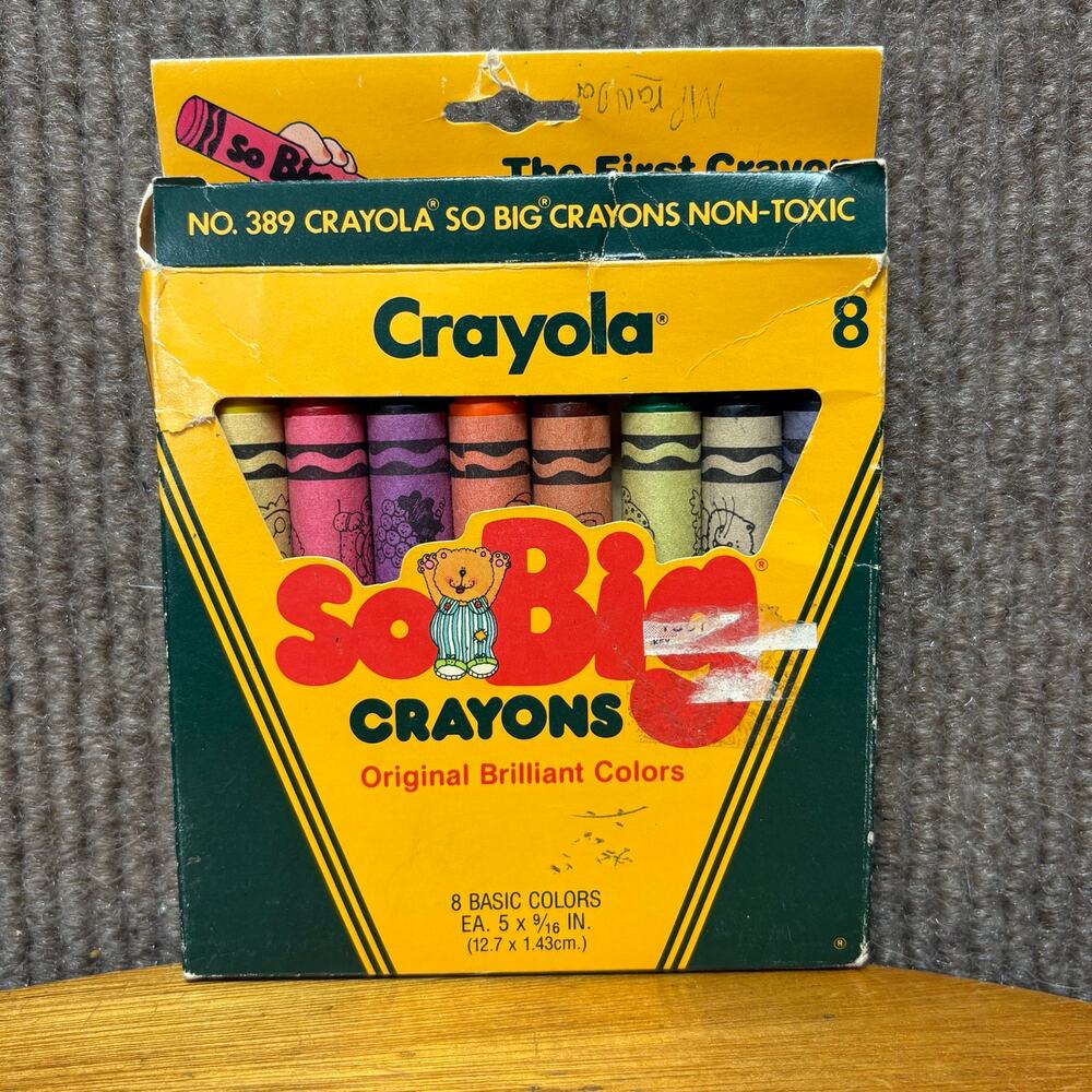 Vintage Crayola So Big Crayons 8 Count Binney & Smith Box